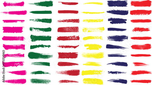 Colorful Grunge Stroke Brushes Pack – Vibrant Paint Brush Strokes, Abstract Textured Lines, Artistic Ink and Acrylic Brush Set for Design, Poster Art, Digital Painting, and Backgrounds