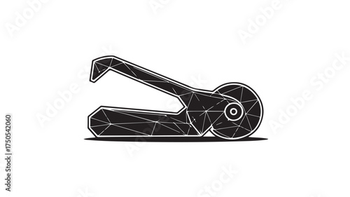 Modern geometric design of a low poly plier tool, perfect for minimalist workshop branding or sleek industrial designs, conveying precision and innovative engineering solutions