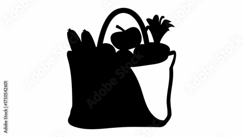 Fresh groceries filling reusable bag ready for healthy meals and mindful living