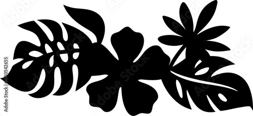 Bold tropical floral silhouette design perfect for modern summer branding and vibrant decor projects