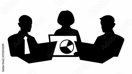 Business team reviewing financial data and charts during a modern presentation, sharing ideas