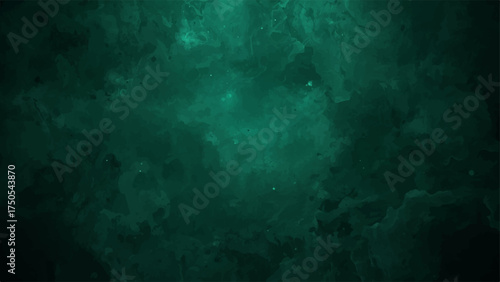 Abstract dark green textured background with cloudy, smoky appearance in deep emerald and teal tones. Watercolor-like grunge blending and soft gradients create a moody, rich, and elegant visual depth.