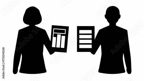 Confident professionals analyzing data charts and reports for strategic business planning and collaboration