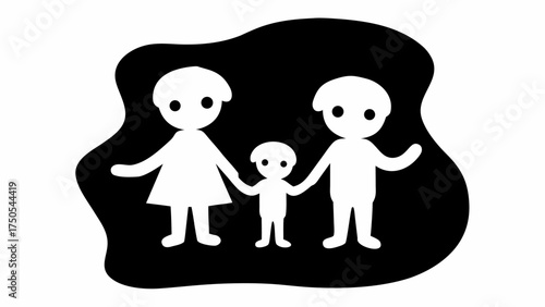 Happy family of three holding hands creating strong bonds and unity
