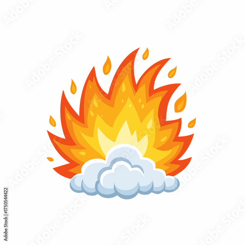 Cartoon explosive effect. Comic blast, bomb explosion with smoke cloud and fire, game bang and flame flash, boom animation fx.