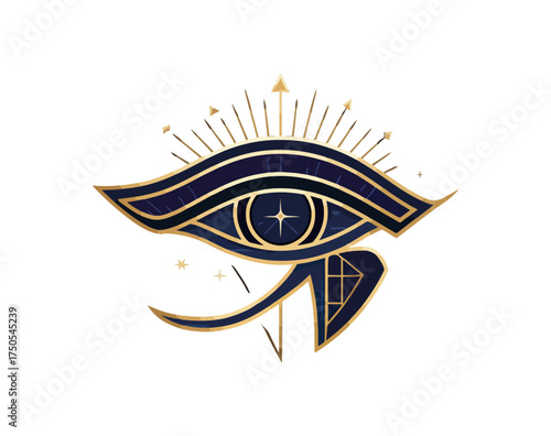 Eye of horus illustration graphic design symbol isolated on black background