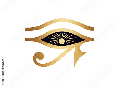 Eye of horus symbol illustration gold on black vector graphic