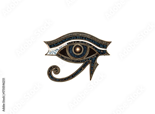 Eye of horus symbol isolated on black background ancient egyptian design