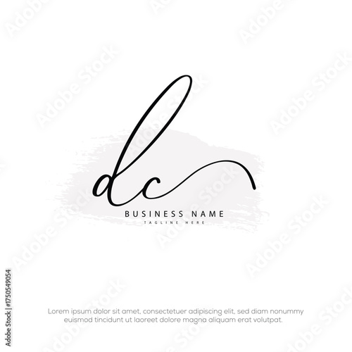DC initial signature handwriting template logo