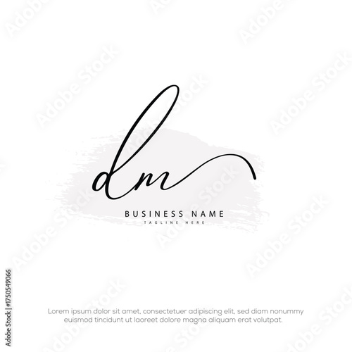 DM initial signature handwriting template logo