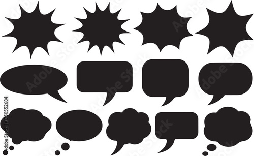 Diverse speech bubbles for comics, design, and dialogue