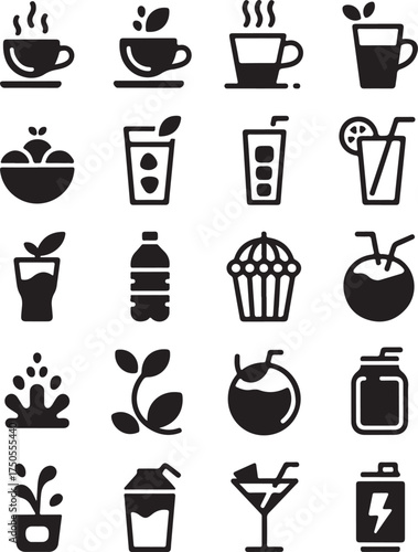 Wallpaper Mural Beverage icon collection, drinks for every occasion Torontodigital.ca