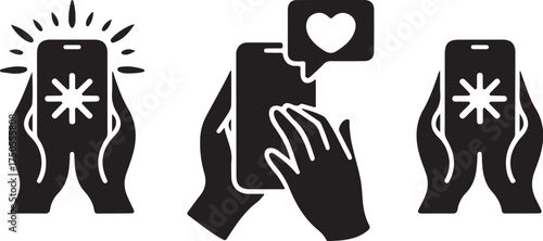 Sharing love online with a phone and snowflake