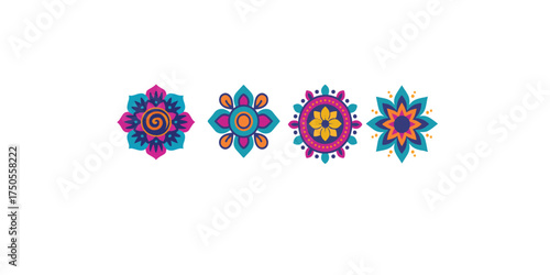 Print   Indian festival rangoli pattern collection