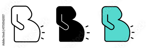 Pregnancy complications icon vector icon set in set stroke, filled and colored concept for web design.