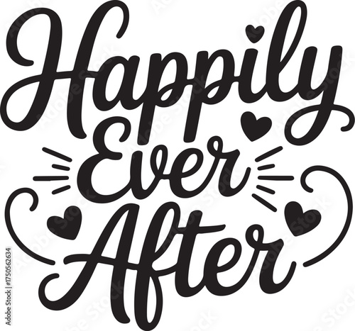 Happily ever after wedding invitation design element