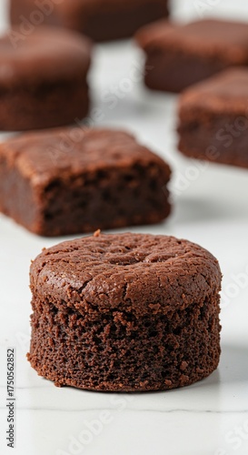 Wallpaper Mural A rich chocolate brownie with a crinkled top, perfectly isolated on a bright white background, ready for your sweet cravings ,cake ,simple ,confection Torontodigital.ca