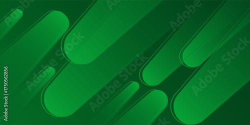 Abstract green background with diagonal lines. Dynamic shapes composition. Eps10