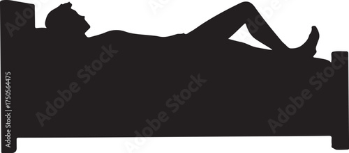 Silhouette of a person lying on a bed woman