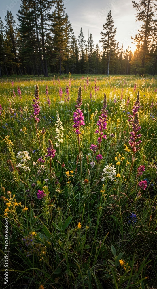 Obraz premium A vibrant, untouched expanse of diverse flora, showcasing the serene beauty and rich biodiversity of Earth's natural plant life ,forest ,lush ,vitality