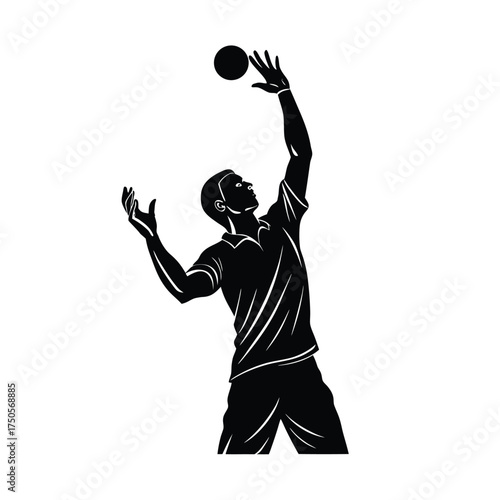 Volleyball Player Serving Silhouette serve