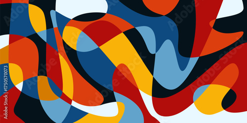 Abstract colorful liquid psychedelic background. Vector illustration. Wavy pattern. Liquid texture for cover design