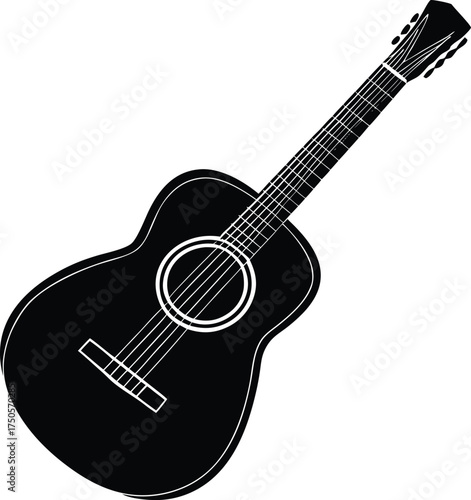   brown acoustic guitar angled artistically on whi.eps
