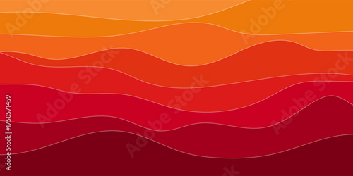 Orange papercut abstract background lines texture design vector