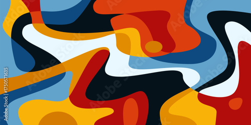 Abstract colorful liquid psychedelic background. Vector illustration. Wavy pattern. Liquid texture for cover design