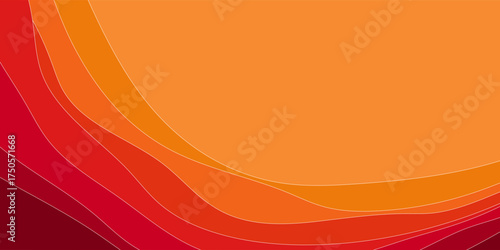 Orange papercut abstract background lines texture design vector