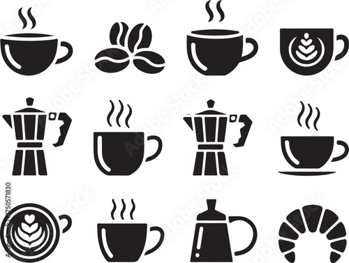 Delicious coffee break icons for your cafe menu