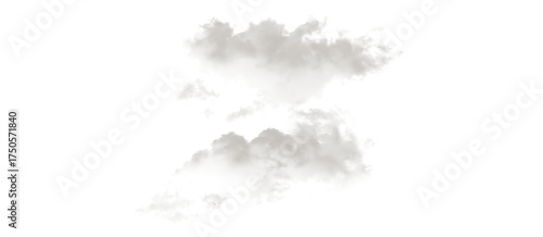 Two pixelated clouds floating against a black background space , transparent png