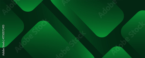Minimal green geometric background. Modern shiny green gradient diagonal shapes design. Dynamic shapes. Elegant geometric. Suit for backdrop, poster, banner, brochure, website