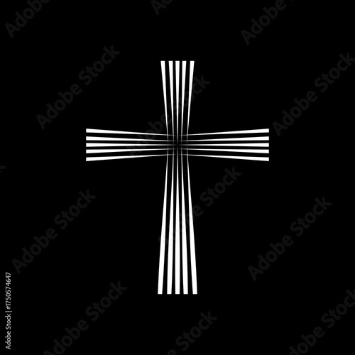 Church Cross emblem template icon isolated on black background