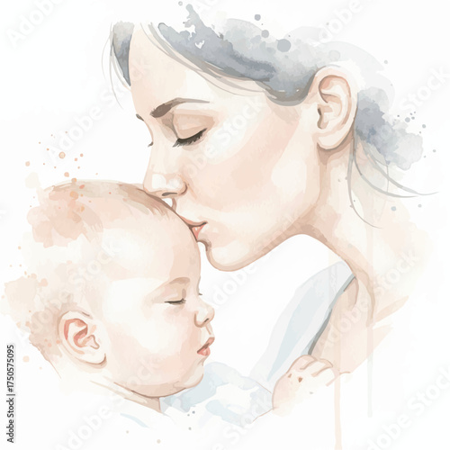 Tender Moments of Motherhood – Watercolor Illustrations of Mothers and Babies