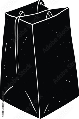  realistic brown paper bag with folds and texture .eps