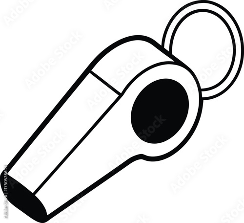   red and white lifeguard whistle glossy finish on.eps