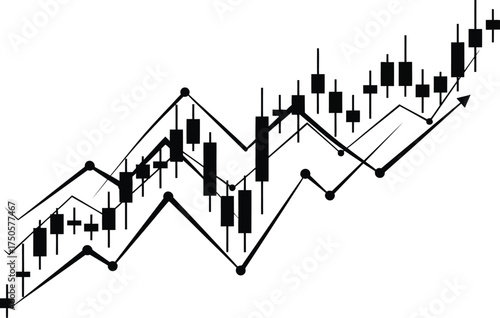 Striking silhouette of a city skyline isolated on white background, capturing the essence of urban life and architectural diversity in a simple form