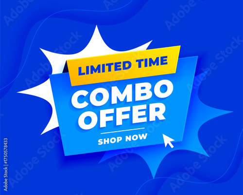 limited time combo deal offer blue backdrop design