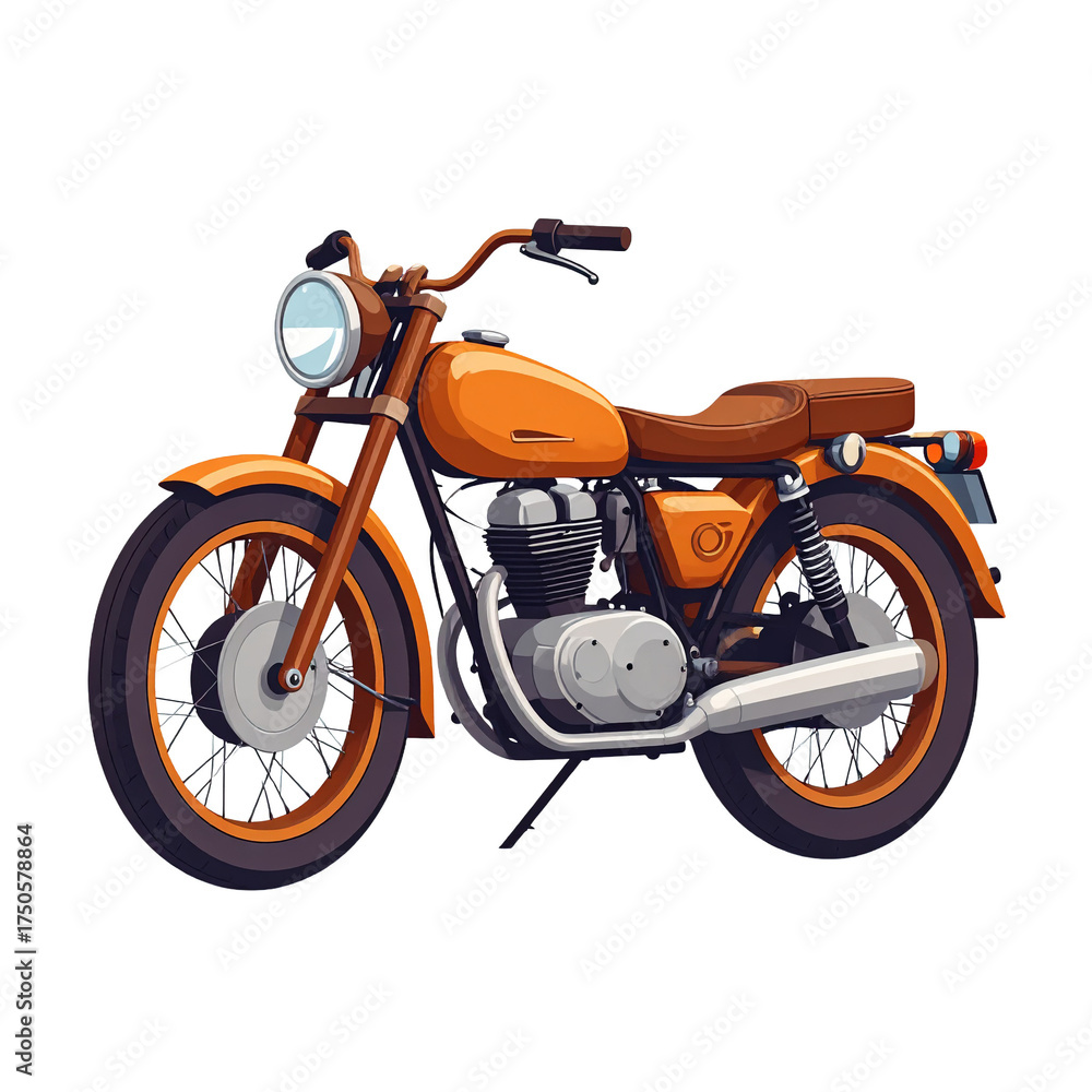 Fototapeta premium Vintage Motorcycle Icon Isolated on White Background