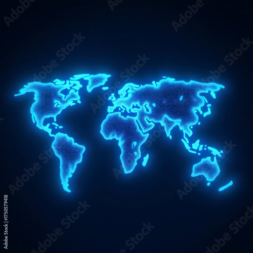 Glowing world map illustration