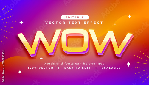 modern wow editable text effect style
