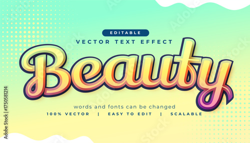 editable beauty text effect style
