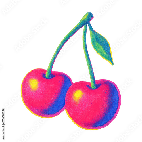 Wallpaper Mural PNG Vibrant cherries with green leaf. Torontodigital.ca