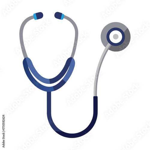A simple illustration of a medical stethoscope representing healthcare and diagnosis