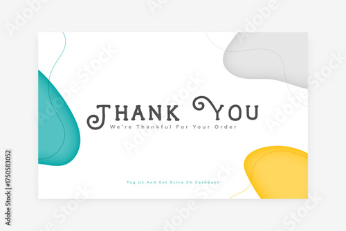 modern style thank you for order card design