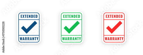 collection of extended warranty or guaranty offer label design