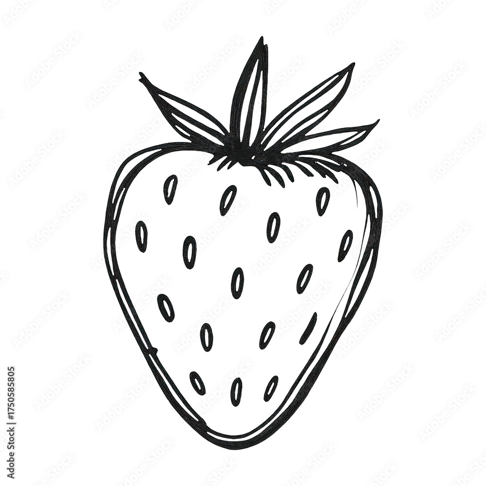 Fototapeta premium PNG Hand-drawn strawberry sketch illustration.