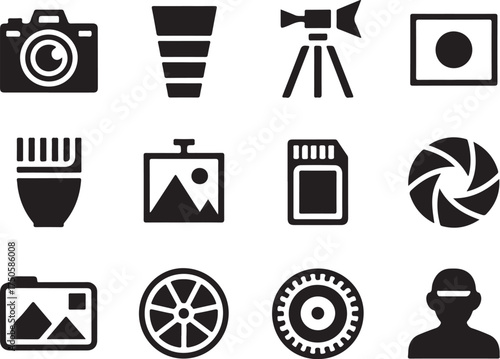 Photography and videography icons perfect for creative projects