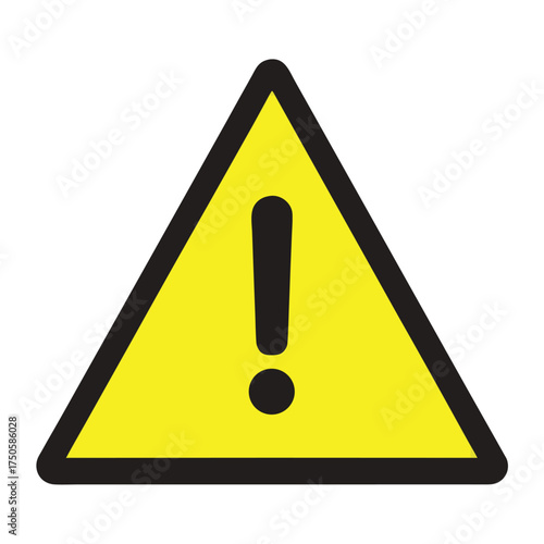 Yellow triangular warning sign with a black exclamation point inside